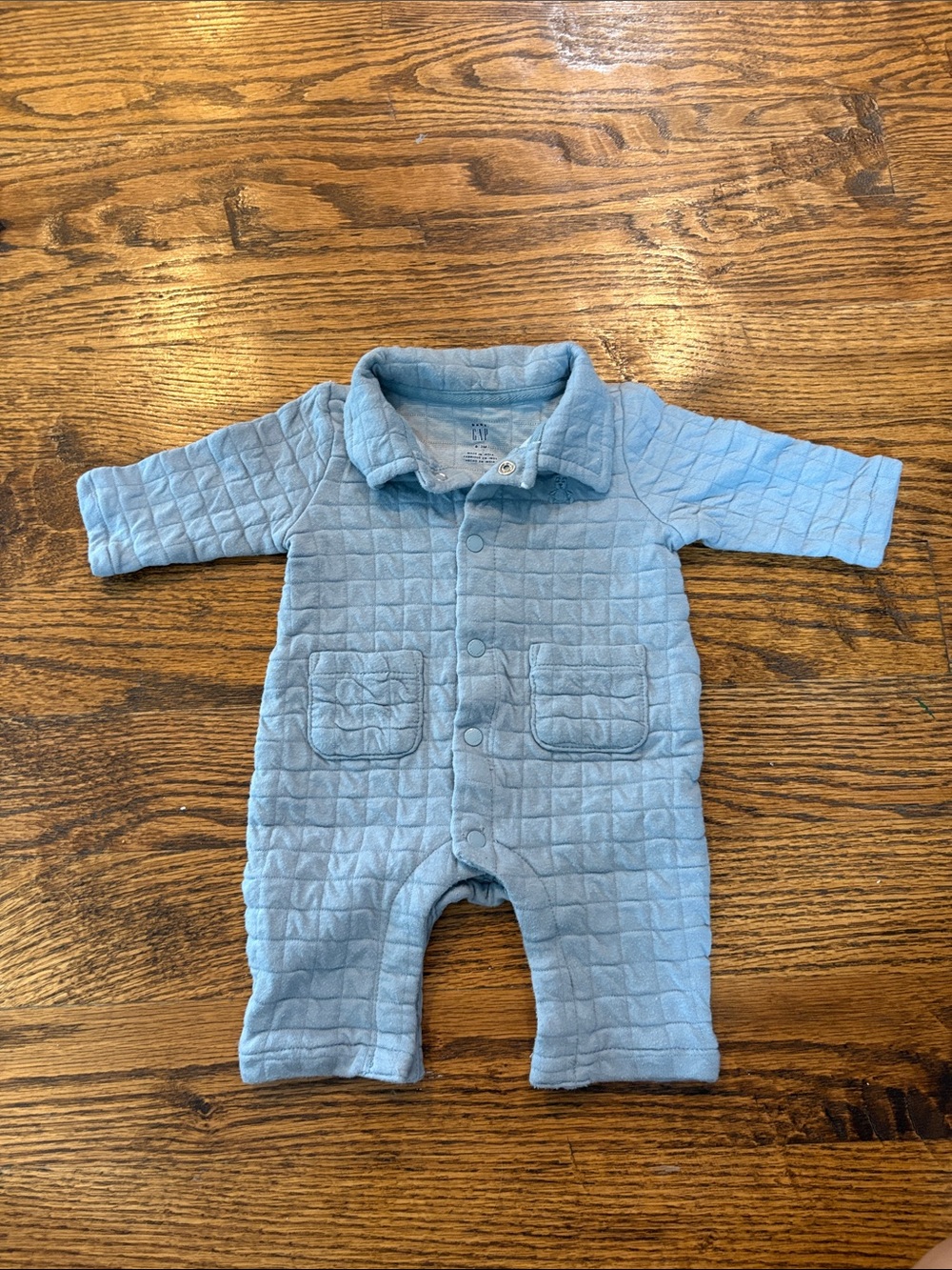 Baby Gap | blue collared long sleeve romper jacket